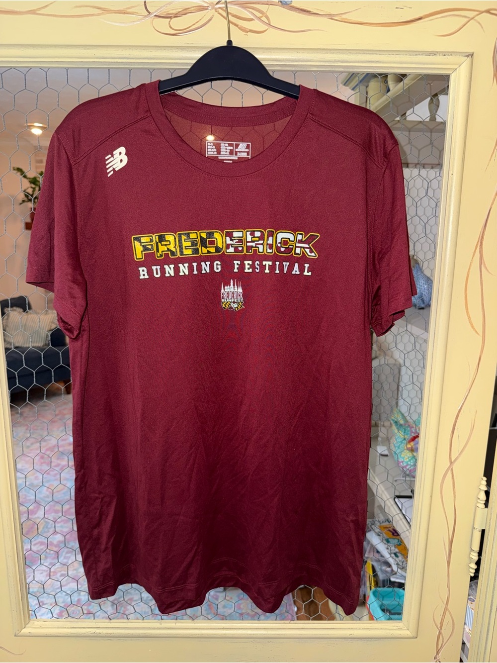 New Balance Maroon Frederick Running Festival Short Sleeve Tee
